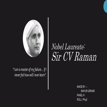 Chandrasekhara venkata raman | PPT