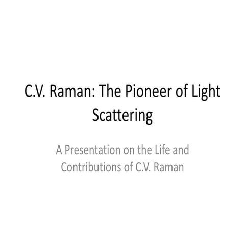 Cv_raman_contribution in science and society | PDF