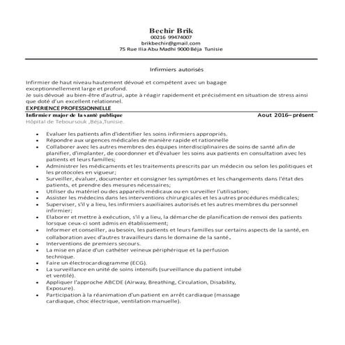 Cv rami canadien | DOCX