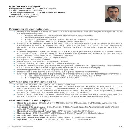 CV Chef de Projets S.I