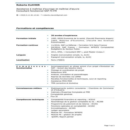 Cv roberto clavier