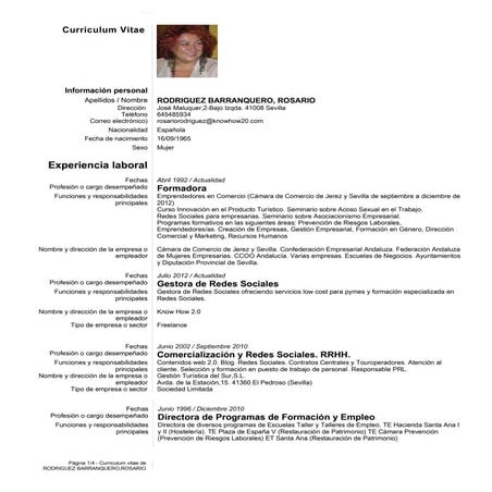 CV Rosario Rodríguez Barranquero