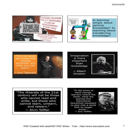 Teaching in/for the 21st century: A case of Development Studies