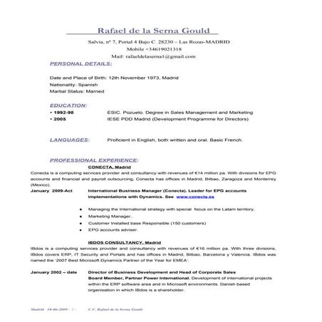 Cv format | PDF
