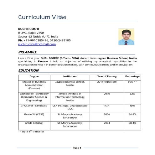 Curriculum vitae