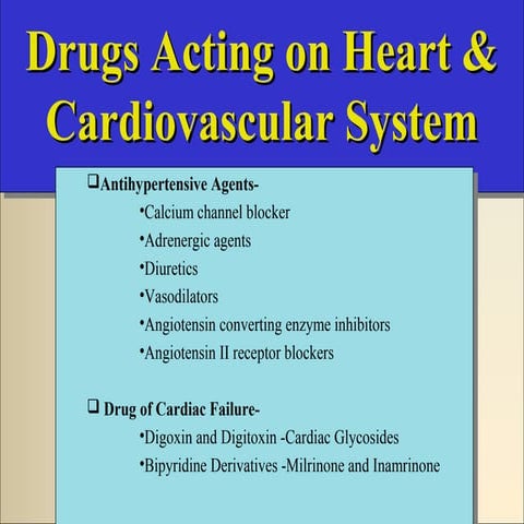 Cardiovascular system Pharmacology
