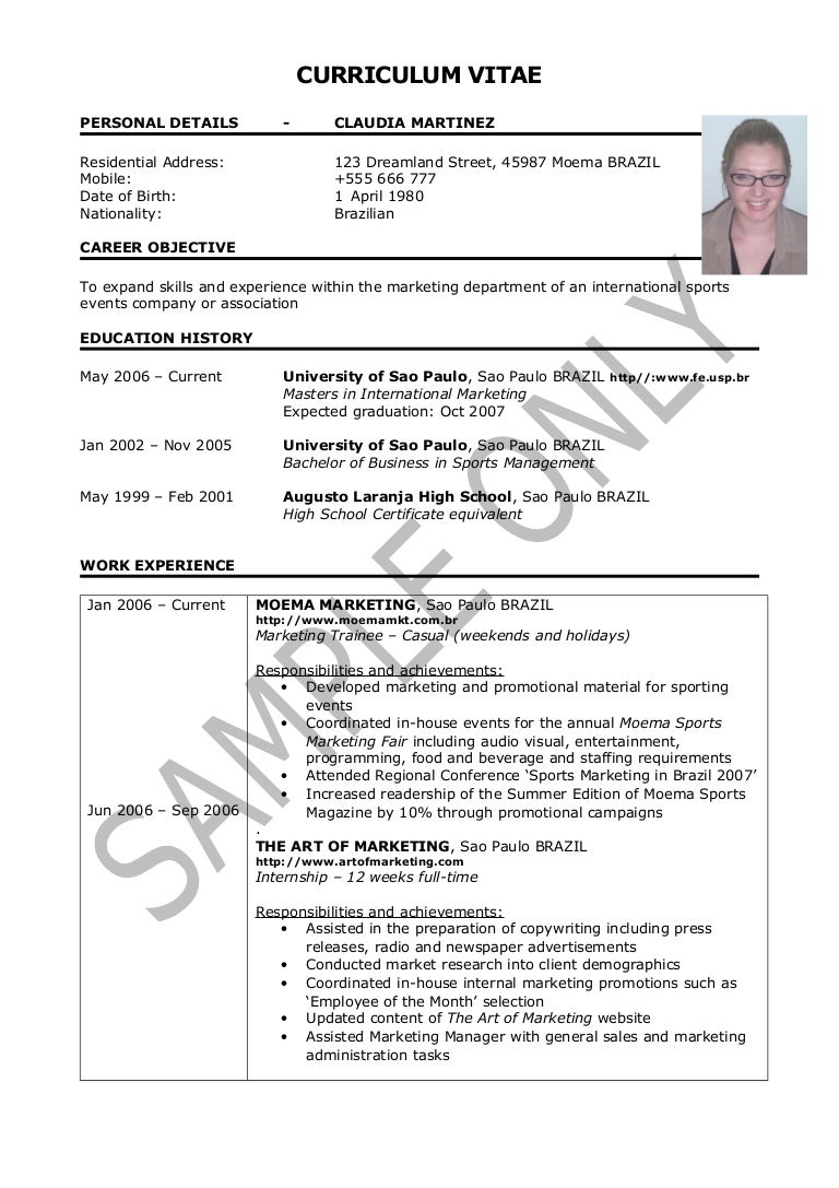 cv sample