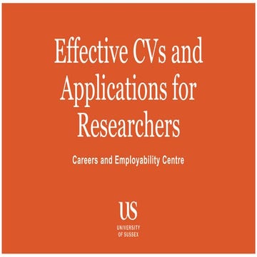 CVs and application forms for researchers 2017
