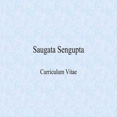 Cv Saugata Sengupta