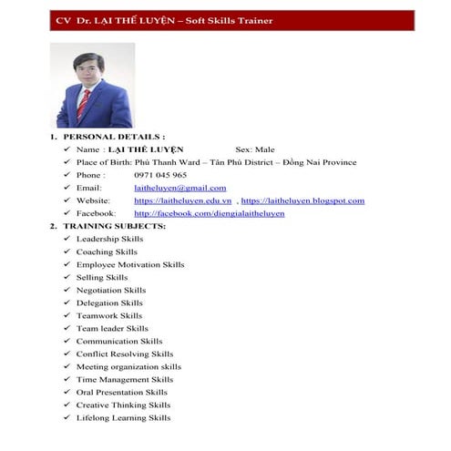 Cv   soft skills trainer lai the luyen 12-2020