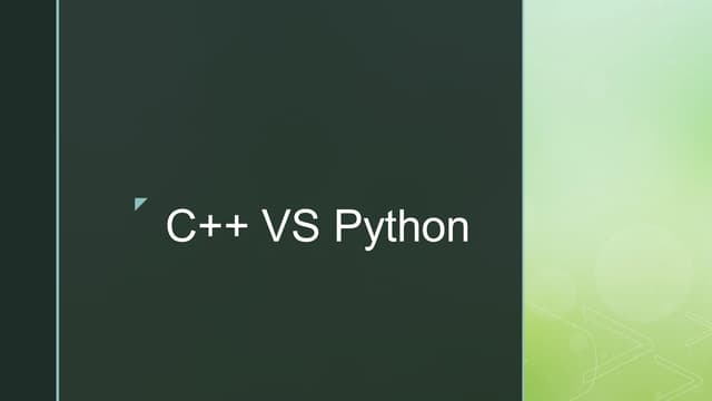 C++ vs python | PPT