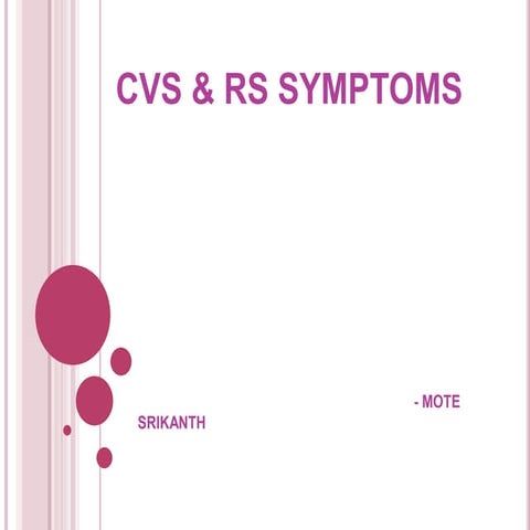 Cvs & rs symptoms