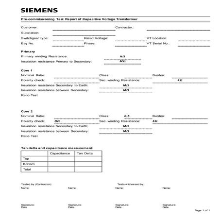 Simple Capacitive Voltage Transformer (CVT) Testing for Switchyard Equipment