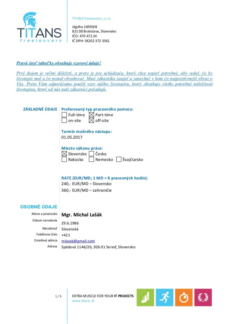 Životopis online image