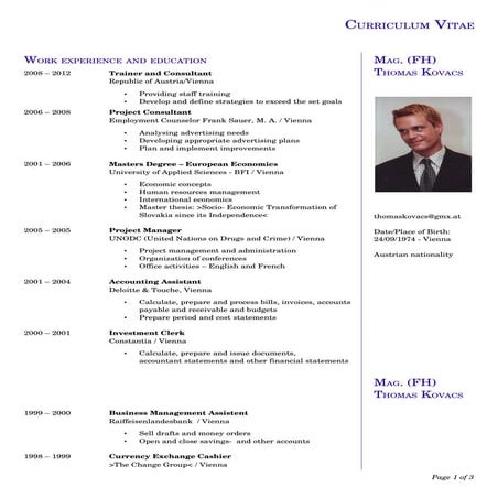 Cv thomas kovacs | PDF