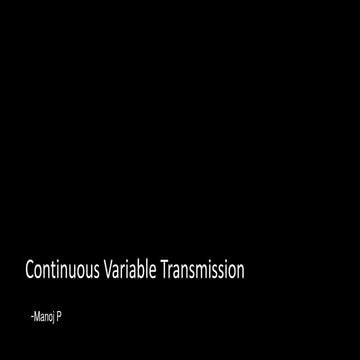 Continuous Variable Transmissionm, PPTX