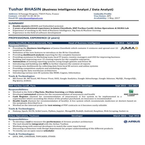 Data Analytics - CV | DOCX