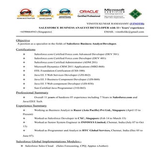 Salesforce 11 yrs exp - Vinoth