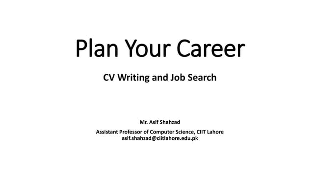 Cv writing and job search
