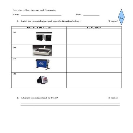 Output Devices In-Class Worksheet (Hard)