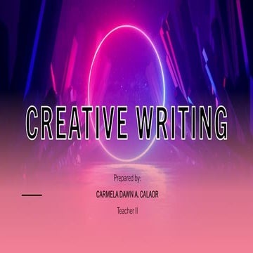 lesson-1 creative writing forms of writing | PPTX