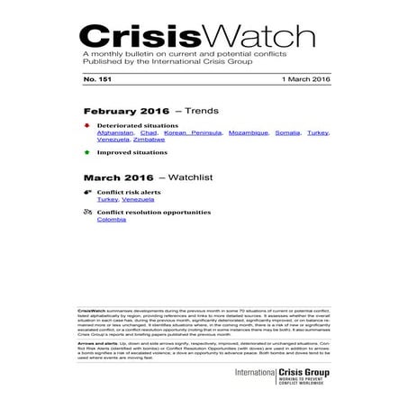 CrisisWatch | Tracking Conflict Worldwide