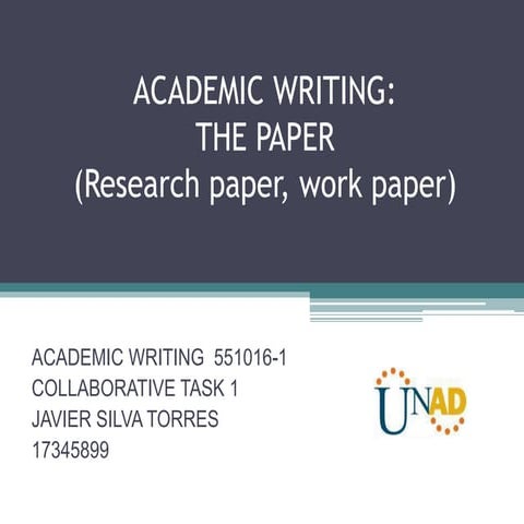 The paper in Academic Writing | PPT