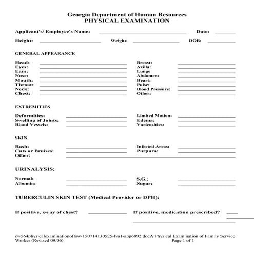 Cw 564 (physical examination of fsw) | DOC