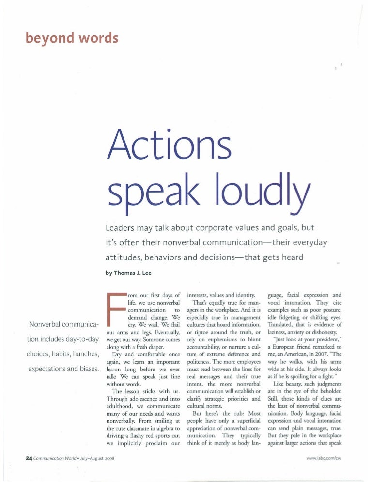 Non verbal communication essay