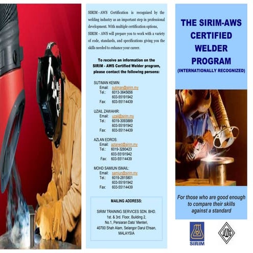 Certified Welder Brochure | PDF