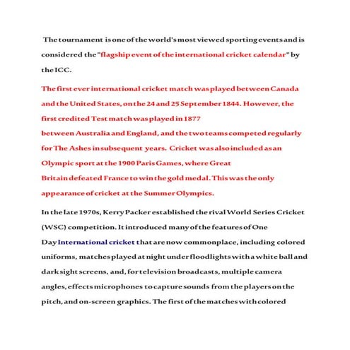 Cricket World Cup & Awards of 2014