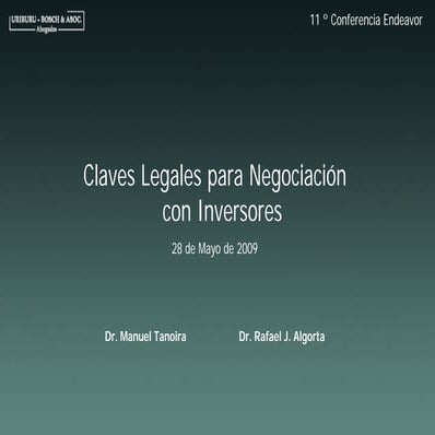 Claves Legales para Negociación con Inversores