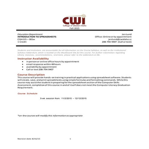 Cwi cisa 115-syllabus_fall-2015_lund