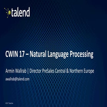 CWIN17 Frankfurt / talend_nlp