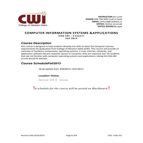 Cwi syllabus cisa-fall-2013-lund