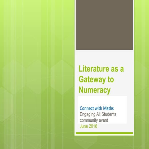 Literature as a Pathway to Numeracy 