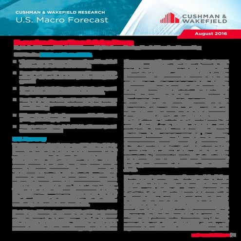 CUSHMAN & WAKEFIELD U.S. Macro Forecast