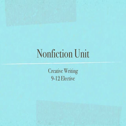 Nonfiction Presentation & Notes