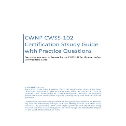 CWNP CWSP-208 Study Guide with Exam Syllabus and Practice Questions | PDF