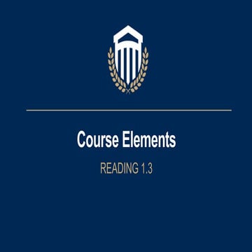CW Reading 1.3   Course elements