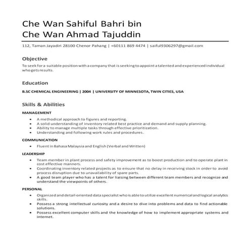 Sahiful's resume | DOCX