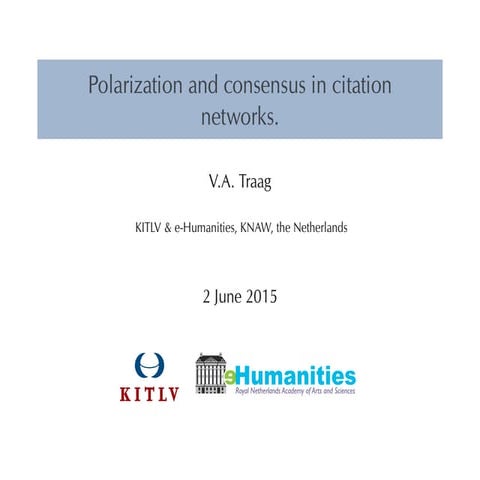 Polarization and consensus in citation networks