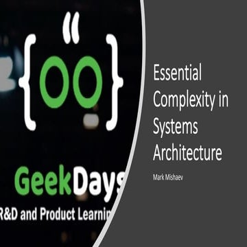 Essential Complexity in Systems Architecture