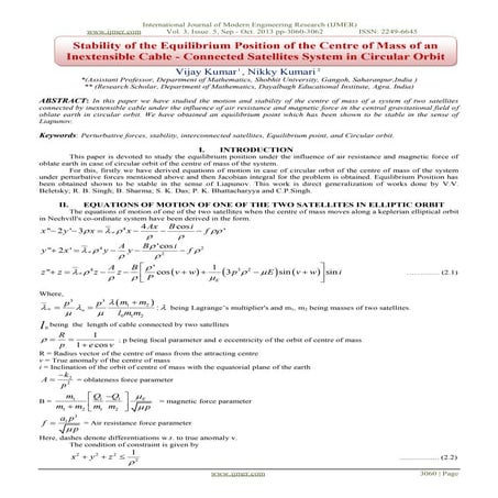 Stability of the Equilibrium Position of the Centre of Mass of an Inextensibl...