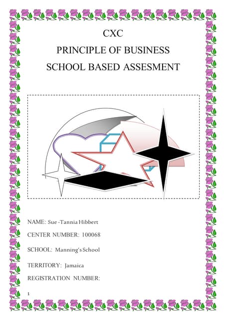 Cxc pob sba template with mark scheme | PDF
