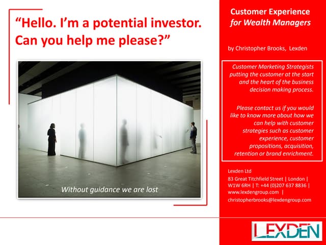 Customer Experience for Wealth Managers
