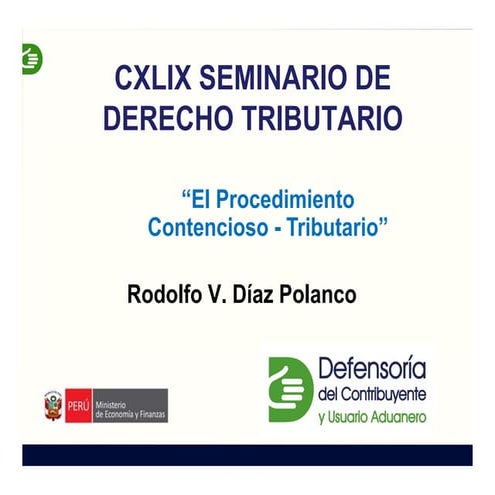 SEMINARIO DE PROCEDIMIENTO CONTENCIOSO -  TRIBUTARIO