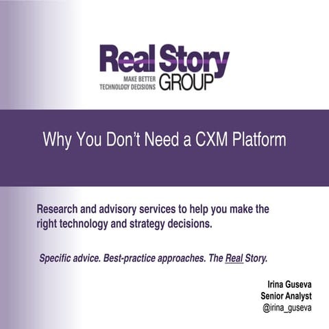 Why you don't need a CXM platform