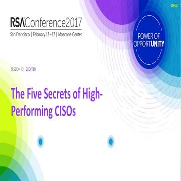 The five secrets of high performing cisos