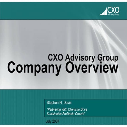 Introduction to the CXO Advisory Group